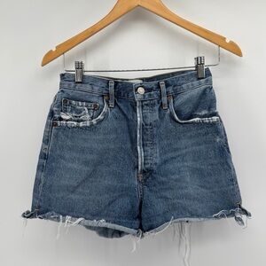 AGOLDE Dee High Rise Distressed Shorts Size 26 style  button fly # A083- 1206